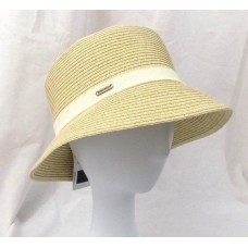 Nine West Packable Microbrim Spring Summer Hat Tan and white One Size UPF 50+   eb-79815289